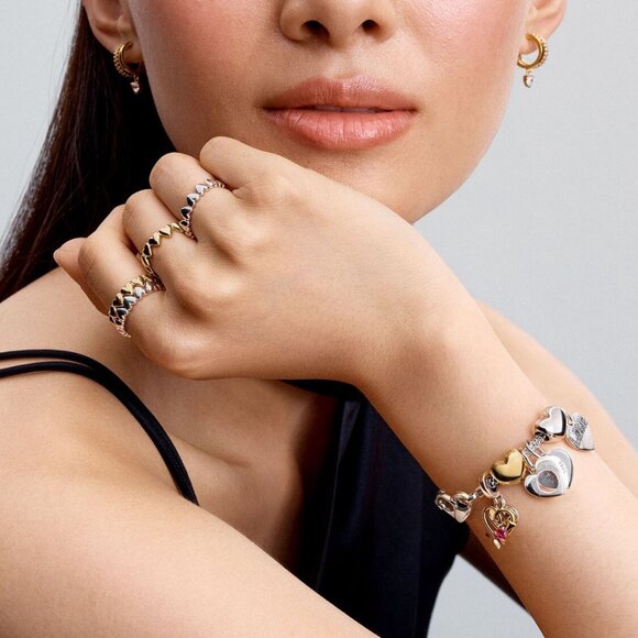 Pandora Engravable Heart & Arrow Double Dangle Charm - Picture 6 of 6